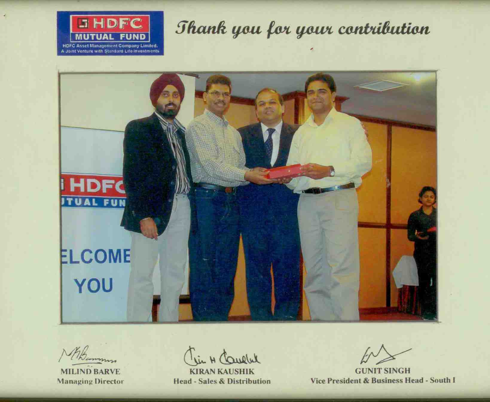 2007 Upper Crest award for top equity mobilization in South India, presented at Istanbul, Turkey
